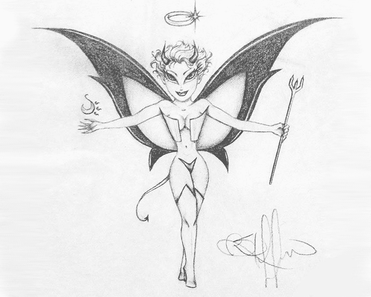 Fallen Angel Tattoo Illustration