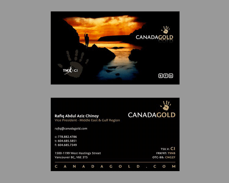 Canada Gold Business Card Design