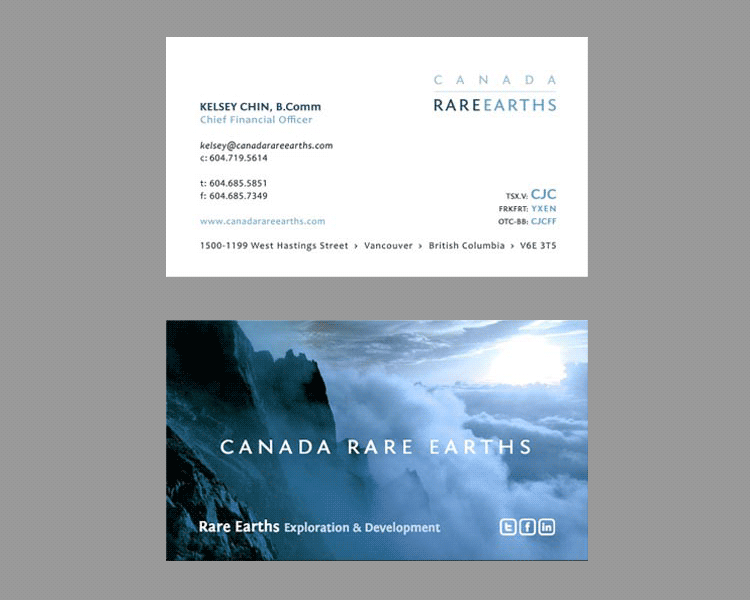 Canada Rare Earths Business Card Design