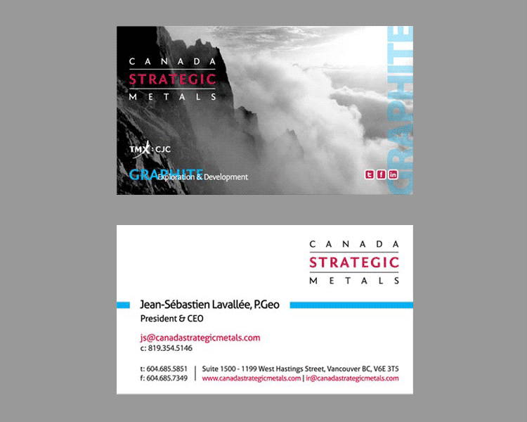 Canada Strategic Metals Business Card Design