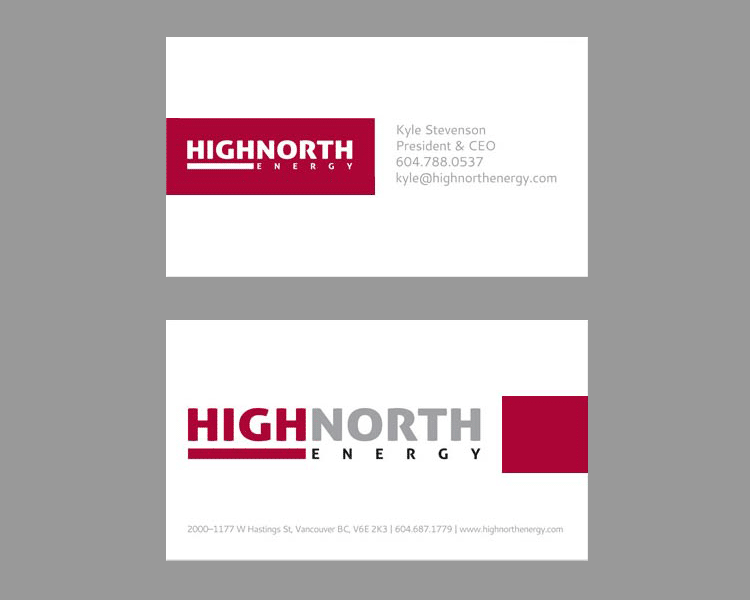 High North Energy Business Card Design