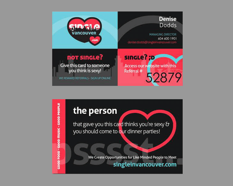 Single in Vancouver Business Card Design