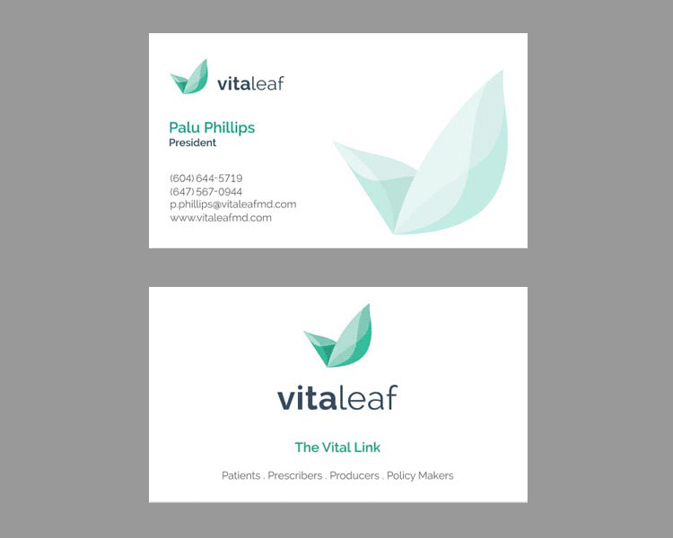 Vitaleaf Business Card Design