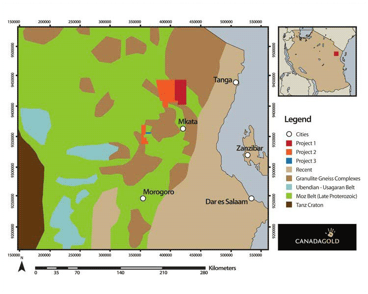 Canada Gold Prospect Map Illustration