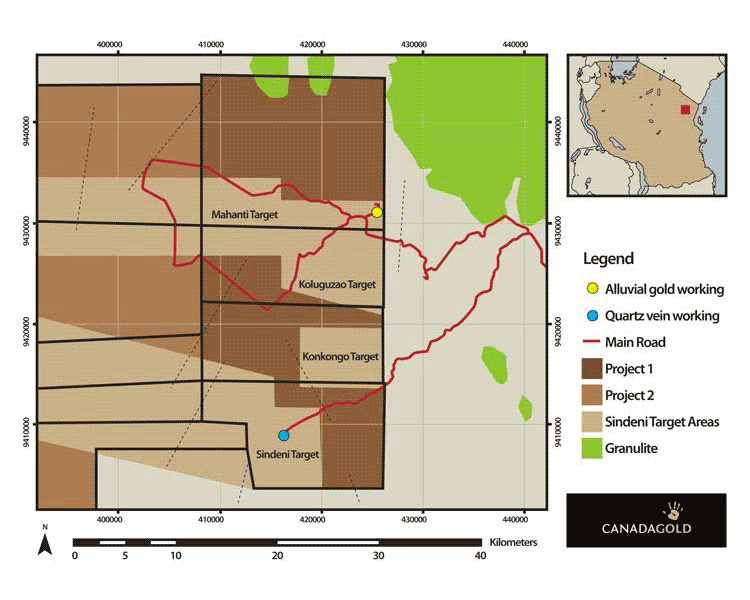 Canada Gold Prospect Map Illustration