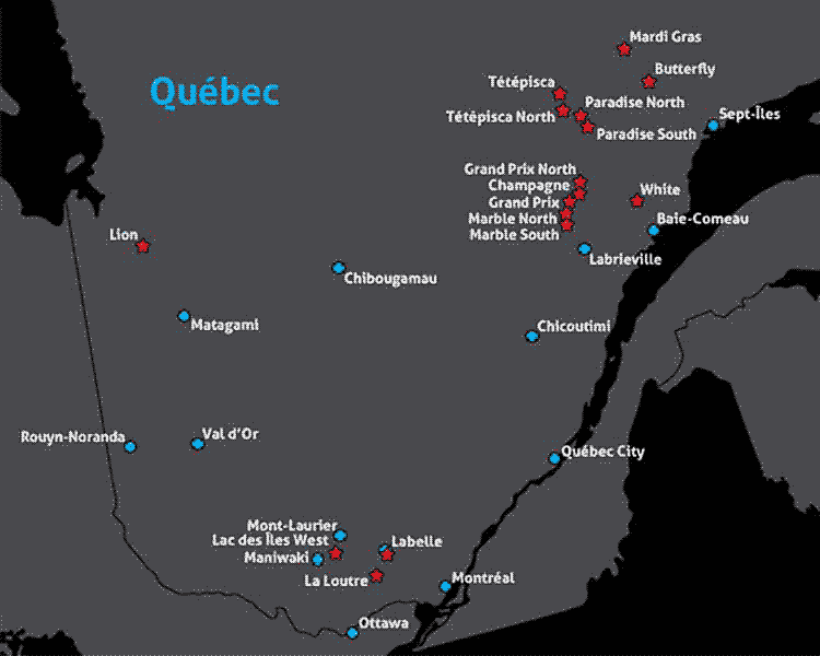 Quebec Graphite Prospect Map Illustration