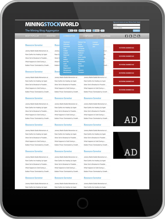 Mining Stock World Website Design and Website Development