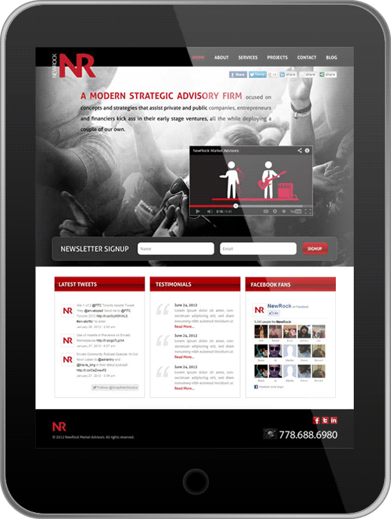 NewRock Market Advisors Website Design and Website Development