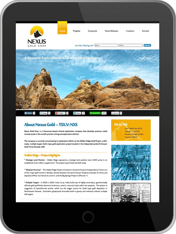 Nexus Gold Website Design and Website Development