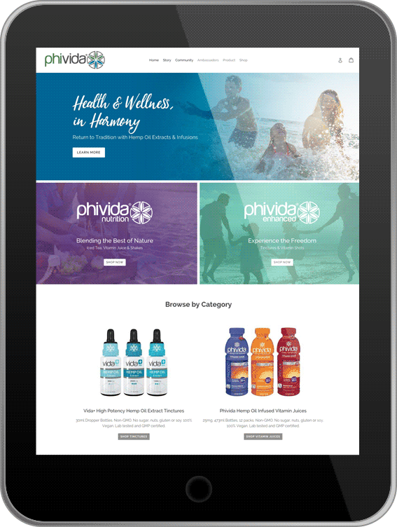 Phivida Organics Website Design and Website Development