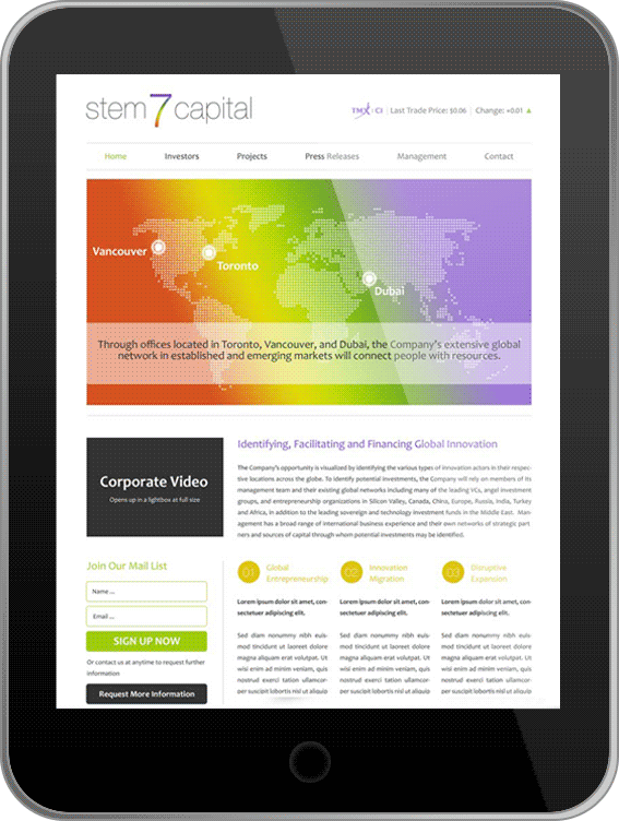 Stem 7 Capital Website Design and Website Development